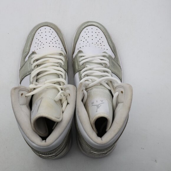 Nike Air Jordan 1 Mid SE Shoes White Silver Women's Size 9 Sneakers FN5031-100 - Picture 8 of 12